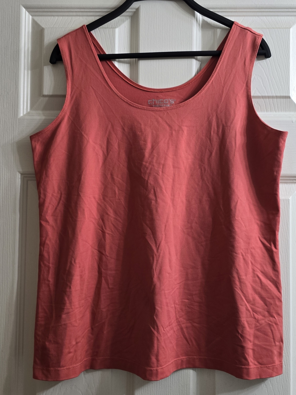 Chico's Coral-Pink Scoop Neck Tank 2 L